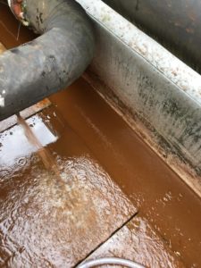 Dirty Chiller system being flushed